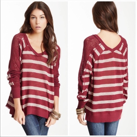 Free People Fluffy Lou striped sweater size small - Picture 1 of 8